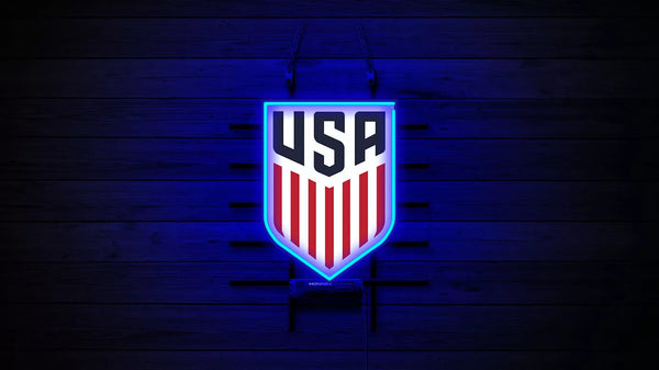 World Cup United States Football Team Logo Neon Sign