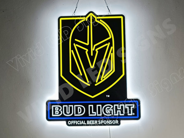 Vegas Golden Knights Champions Beer 2D LED Neon Sign Light Lamp