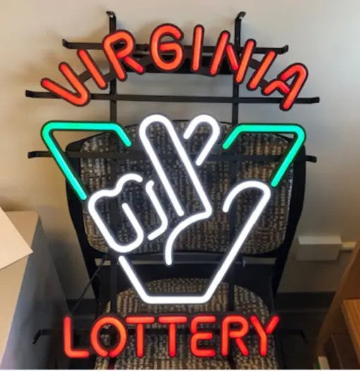 Virginia Lottery LED Neon Sign Light Lamp With Dimmer