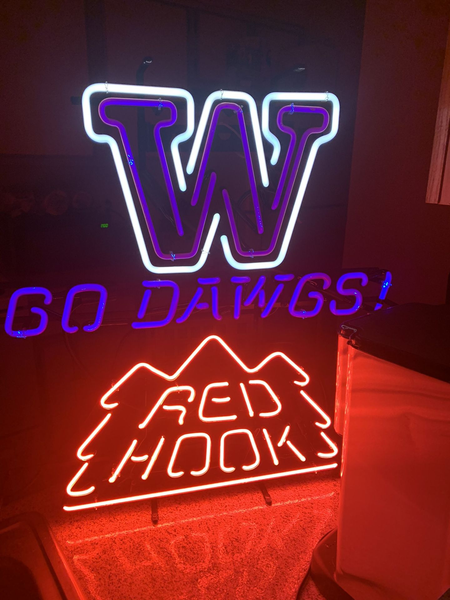 Washington Huskies Go Dawgs RedHook Brewing Ale Neon Light Sign Lamp