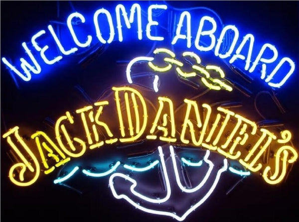 Welcome Aboard Jack Daniels Neon Sign Light Lamp