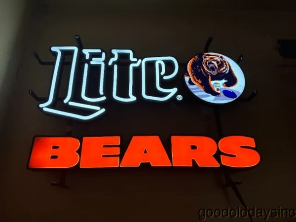 Chicago Bears Lite Beer LED Neon Sign Light Lamp