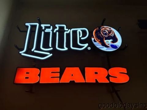 Chicago Bears Lite Beer LED Neon Sign Light Lamp