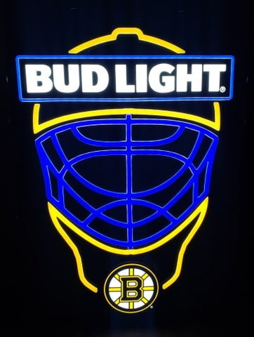 Bud Light Beer Boston Bruins Faux LED Neon Sign Light Lamp