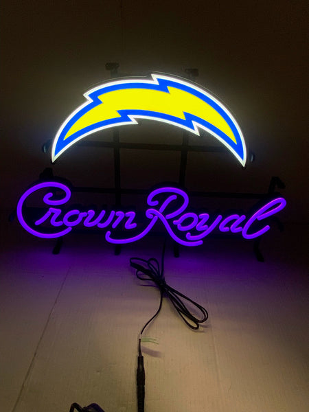 Los Angeles Chargers Crown Royal LED Neon Sign Light Lamp