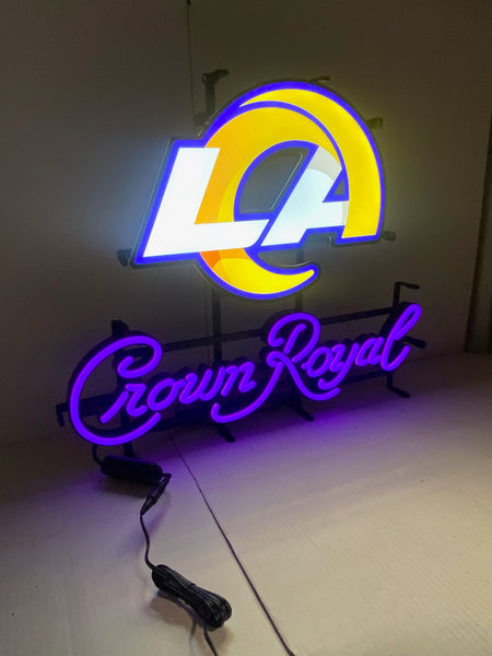 Los Angeles Rams Crown Royal Whiskey LED Neon Sign Light Lamp – neonsign.us
