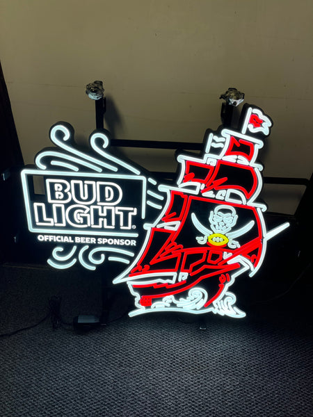 Bud Light Tampa Bay Buccaneers Beer LED Neon Sign Light Lamp