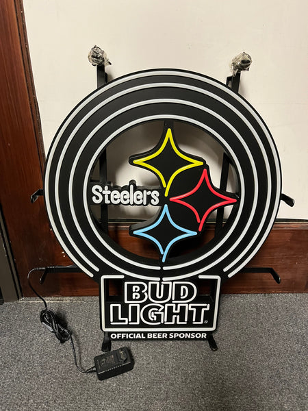 Bud Light Pittsburgh Steelers LED Neon Sign Light Lamp