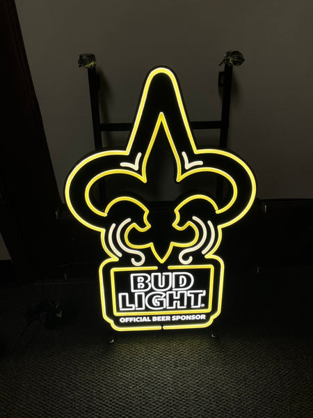 Bud Light New Orleans Saints LED Neon Sign Light Lamp