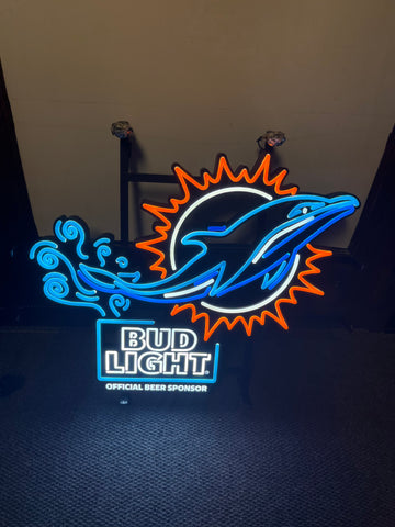 Bud light Miami Dolphins LED Neon Sign Light Lamp