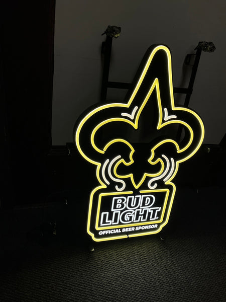 Bud Light New Orleans Saints LED Neon Sign Light Lamp