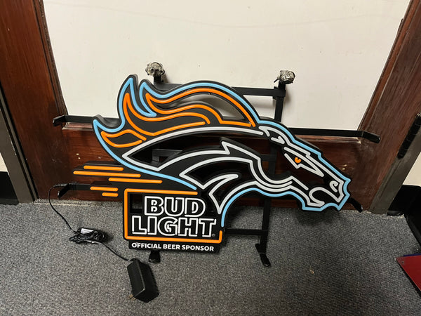 Bud Light Denver Broncos LED Neon Sign Light Lamp