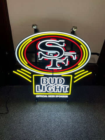 Bud Light San Francisco 49ers LED Neon Sign Light Lamp