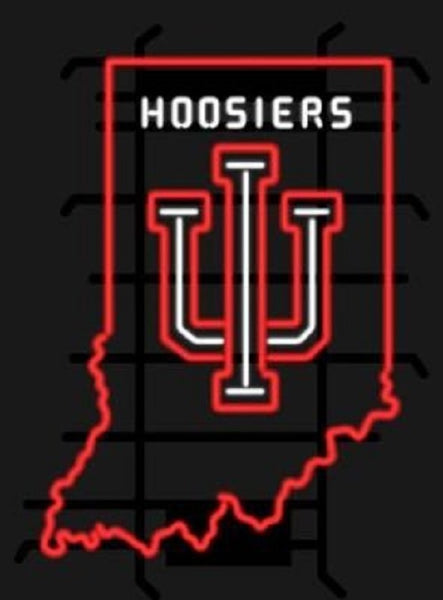Indiana University Go Hoosiers Map Neon Light Lamp Sign