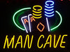 Man Cave Pocker Neon Light Sign Lamp Real Glass Wall Decor