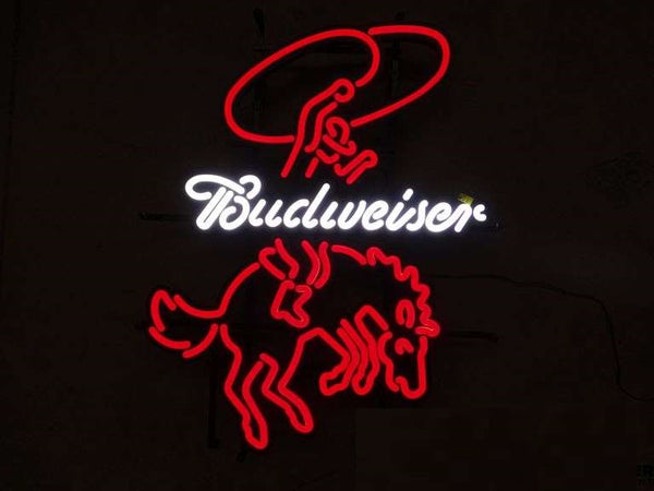 Budweiser Bucking Bronc Beer LED Neon Sign Light Lamp