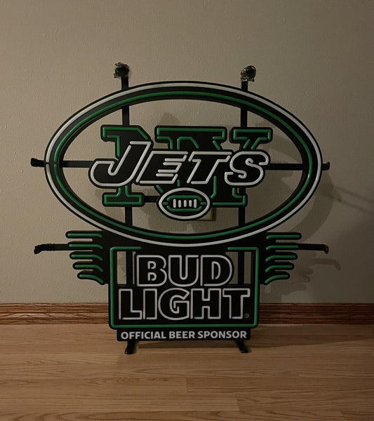 Bud Light New York Jets LED Neon Sign Light Lamp