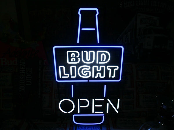 Bud Light Bottle Open Beer LED Neon Sign Light Lamp