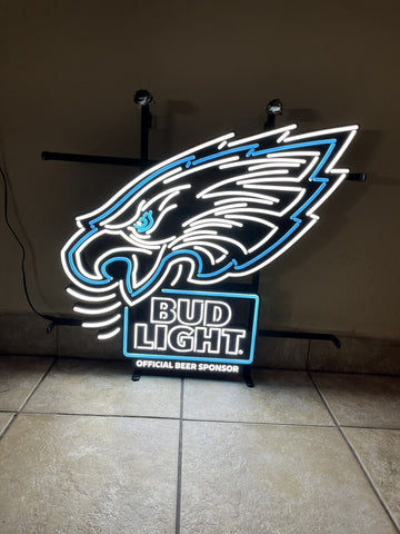 Bud Light Philadelphia Eagles LED Neon Sign Light Lamp