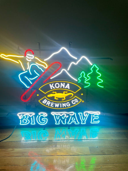 Kona Brewing Co. Big Wave Mountain Skiing LED  Light Lamp Neon Sign