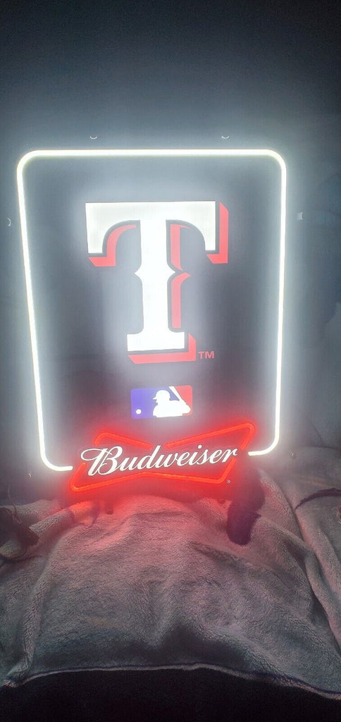 Texas Rangers Led Ribbon Budweiser Texas Rangers LED Neon Sign Light Lamp – neonsign.us