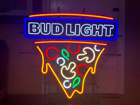 Bud Light Pizza LED Neon Sign Light Lamp