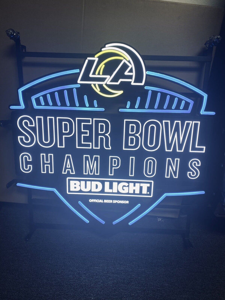 Los Angeles Rams Super Bowl Champions Bud Light Beer LED Neon Sign Lig ...