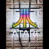 Desung Atari (Business - Arcade) vivid neon sign, front view, turned on