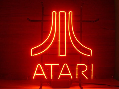 Red Atari Arcade Game Room Vintage Neon Sign Light Lamp