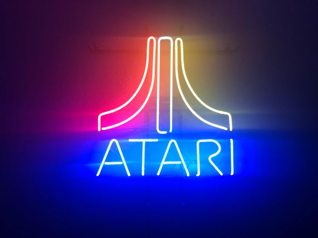 Atari Sign Four colors Atari Arcade Game Room Video Neon Sign Light Lamp – neonsign.us