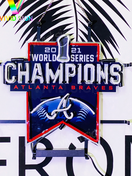 Atlanta Braves World Series Champions HD Vivid Neon Sign Light Lamp