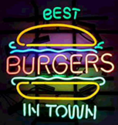 Best Burgers In Town Neon Sign Light Lamp