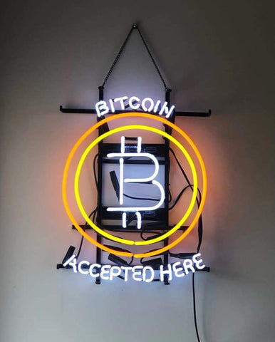 Bitcoin Accepted Here Neon Sign Light Lamp