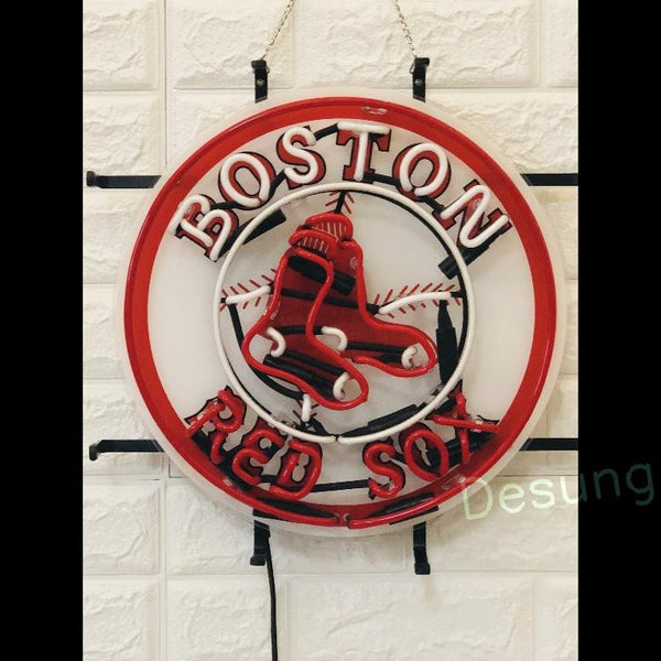 Desung Boston Red Sox (Sports - Baseball) vivid neon sign, front view, turned off