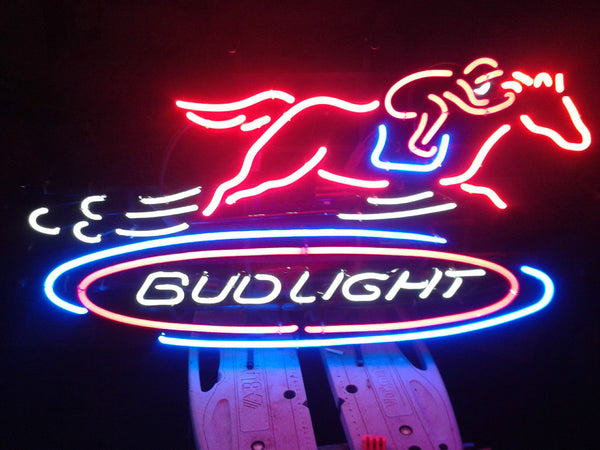 Bud Light Horse Racing Neon Sign Light Lamp