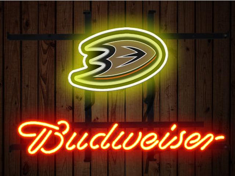 Budweiser Anaheim Ducks Logo Neon Sign Light Lamp