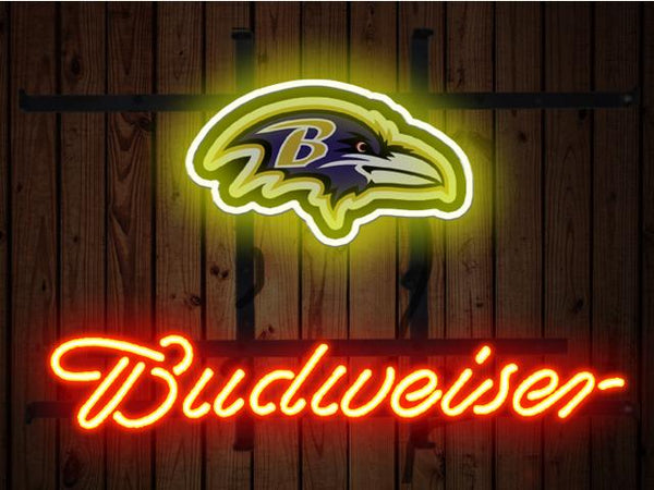 Budweiser Baltimore Ravens Logo Neon Sign Light Lamp