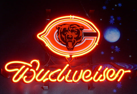 Budweiser Chicago Bears Neon Sign Light Lamp