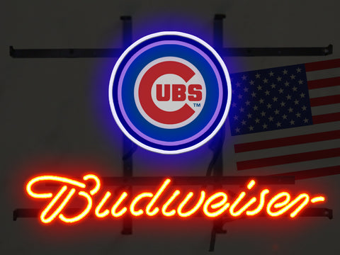 Budweiser Chicago Cubs Logo Neon Sign Light Lamp