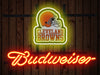 Budweiser Cleveland Browns Helmet Logo Neon Sign Light Lamp