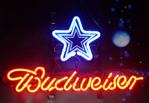 Budweiser Dallas Cowboys Neon Sign Light Lamp