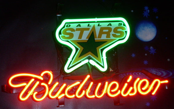 Budweiser Dallas Stars Neon Sign Light Lamp