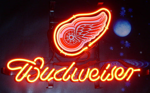 Budweiser Detroit Red Wings Neon Sign Light Lamp