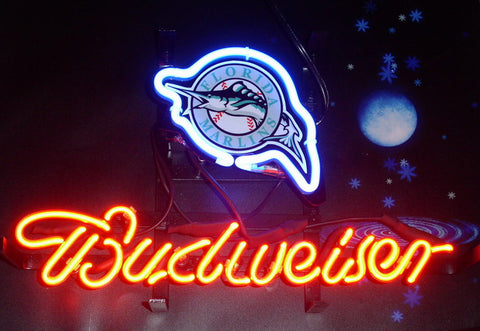 Budweiser Florida Marlins Neon Sign Light Lamp