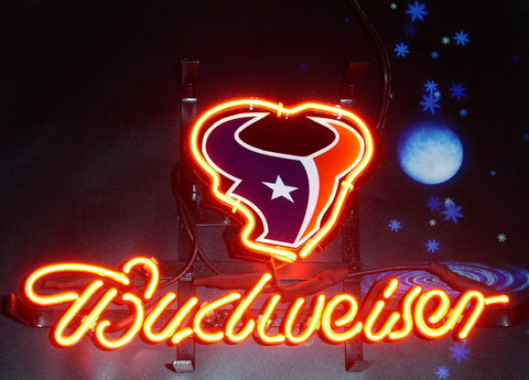 Budweiser Houston Texans Neon Sign Light Lamp