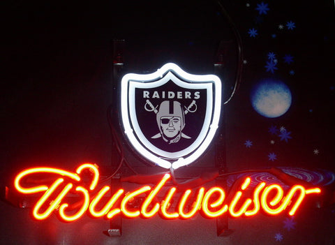 Budweiser Las Vegas Raiders Neon Sign Light Lamp