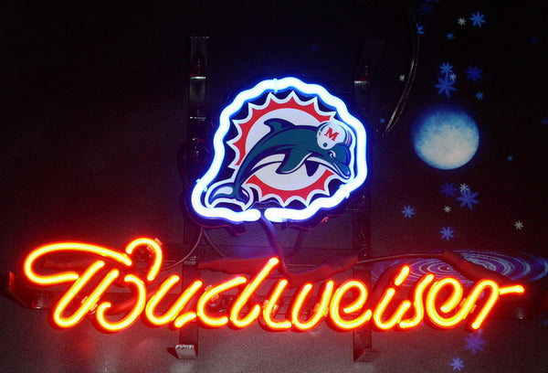 Budweiser Miami Dolphins Neon Sign Light Lamp