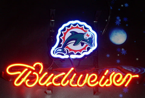 Budweiser Miami Dolphins Neon Sign Light Lamp