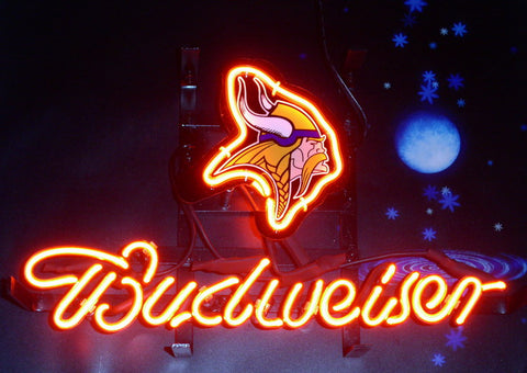 Budweiser Minnesota Vikings Neon Sign Light Lamp