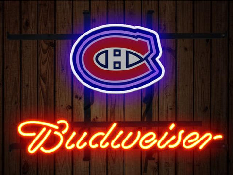 Budweiser Montreal Canadiens Logo Neon Sign Light Lamp